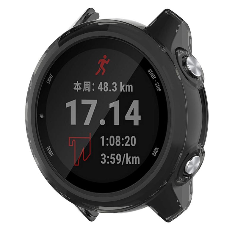 Disscool Silicone Case for Garmin Forerunner 245/245M, Soft Anti Drop TPU Protective Cover Garmin Forerunner 245/245M(TPU Black) - Image 2